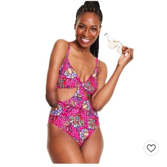 Floral Print Front Cutout One Piece Swimsuit - Tabitha Brown for Target ? - Picture 2 of 16